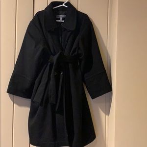 MORGAN LE FAY BLACK WOOL AND CASHMERE GIRLS COAT